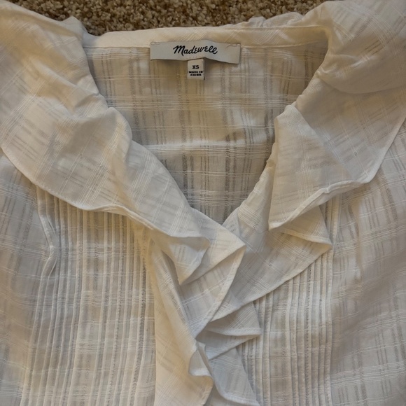 NWOT Madewell ruffle puff sleeve peplum top - Picture 3 of 4